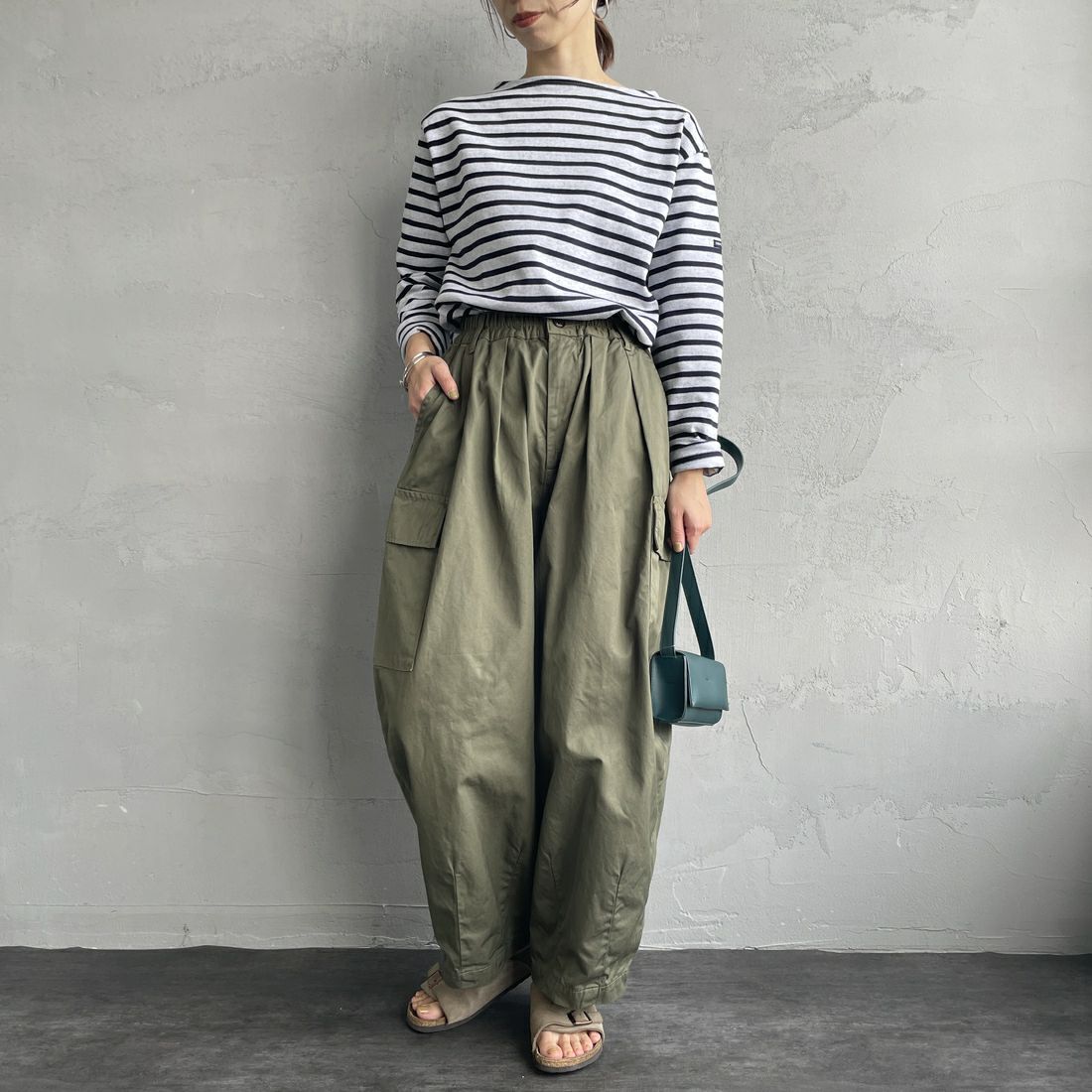 HARVESTY [ハーベスティ] サーカスカーゴパンツ [A11908] 55 MILITAR &&モデル身長：158cm 着用サイズ：1&&