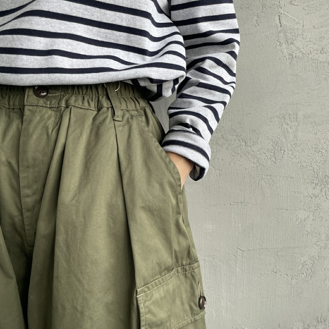 HARVESTY [ハーベスティ] サーカスカーゴパンツ [A11908] 55 MILITAR &&モデル身長：158cm 着用サイズ：1&&