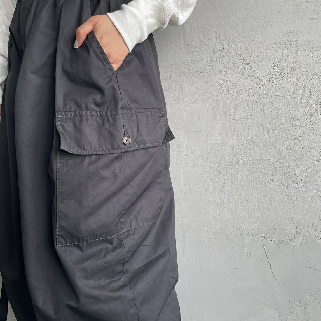 HARVESTY [ハーベスティ] サーカスカーゴパンツ [A11908] 55 19 BLACK &&モデル身長：159cm 着用サイズ：1&&