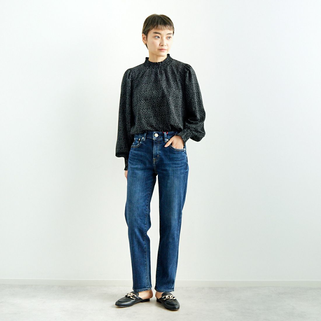 RED CARD TOKYO [レッドカード トーキョー] 35th Anniversary カジュアルテーパードパンツ [26W10001DKU] A-DK USED &&モデル身長：160cm 着用サイズ：24&&