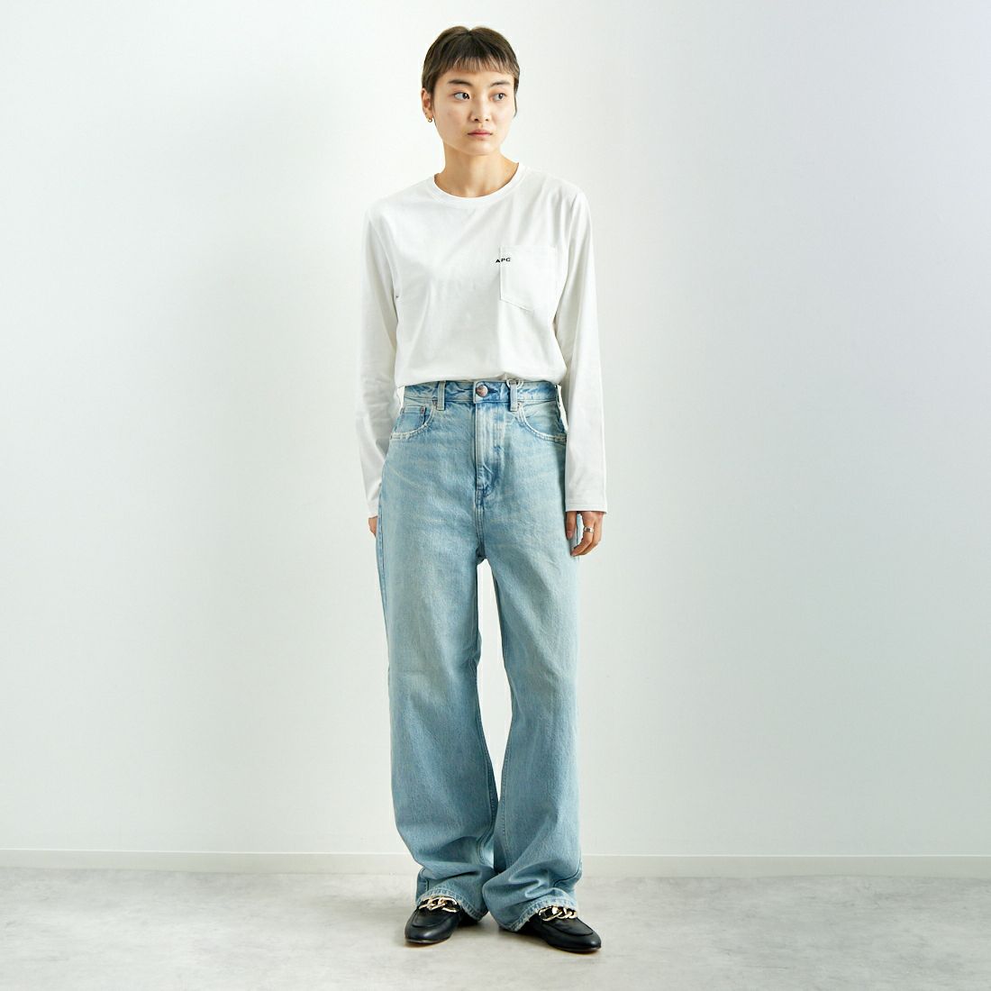 RED CARD TOKYO [レッドカード トーキョー] Dakota ルーズストレートデニム [72W43201TLS] S-TANNED L &&モデル身長：160cm 着用サイズ：24&&