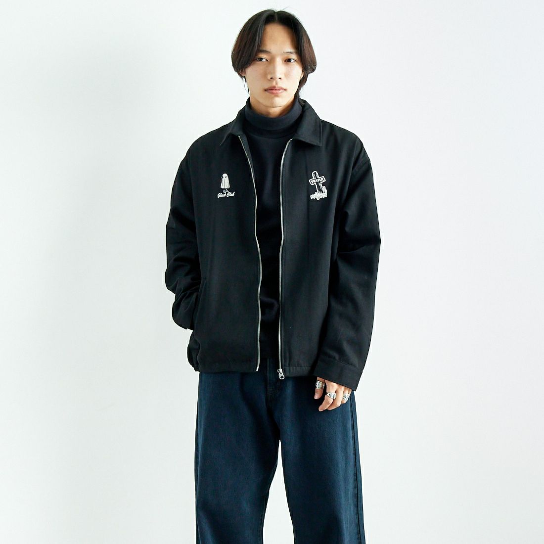 01 BLK&&モデル身長：179cm 着用サイズ：L&&