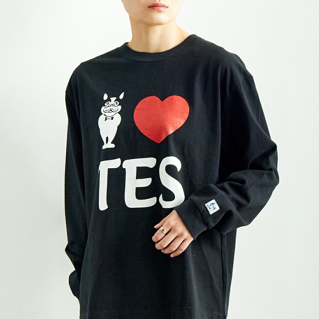 The Endless Summer [エンドレスサマー] I LOVE TES ロングスリーブTシャツ [FH-25374313] 01 BLACK &&モデル身長：160cm 着用サイズ：S&&