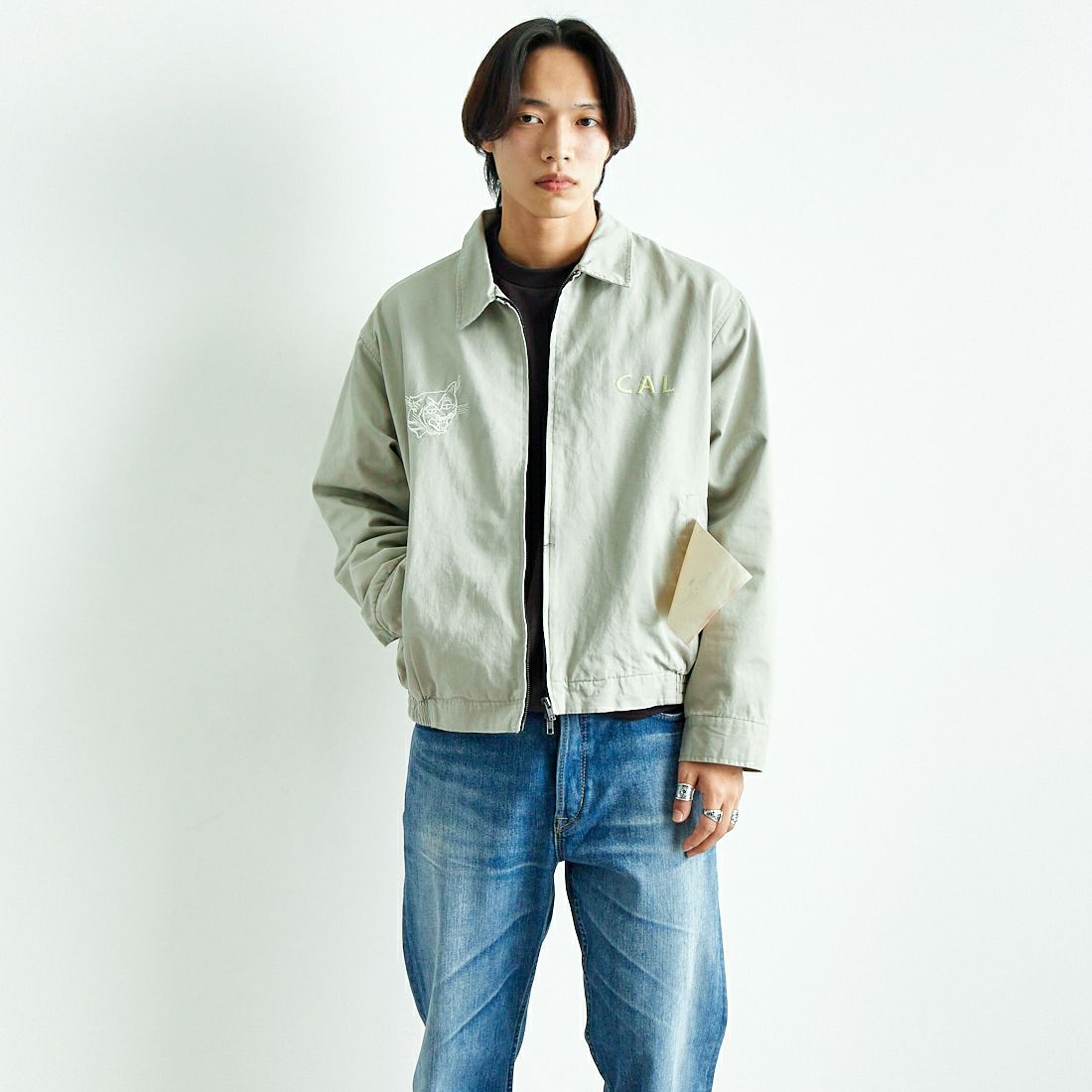 HELLO CALIF [ハローカリフ] CALIジャン [651031] GREIGE &&モデル身長：179cm 着用サイズ：M&&