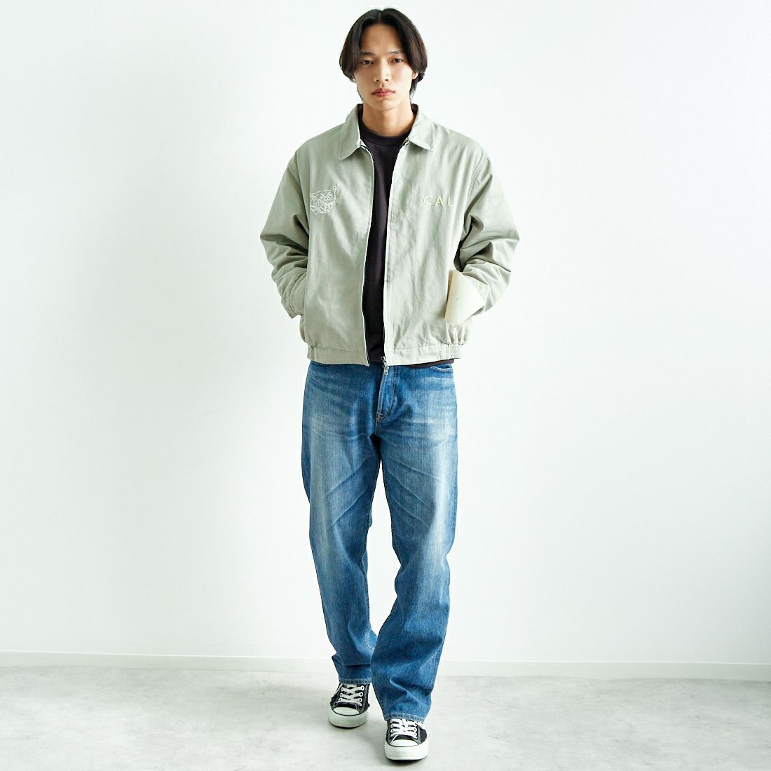 HELLO CALIF [ハローカリフ] CALIジャン [651031] GREIGE &&モデル身長：179cm 着用サイズ：M&&