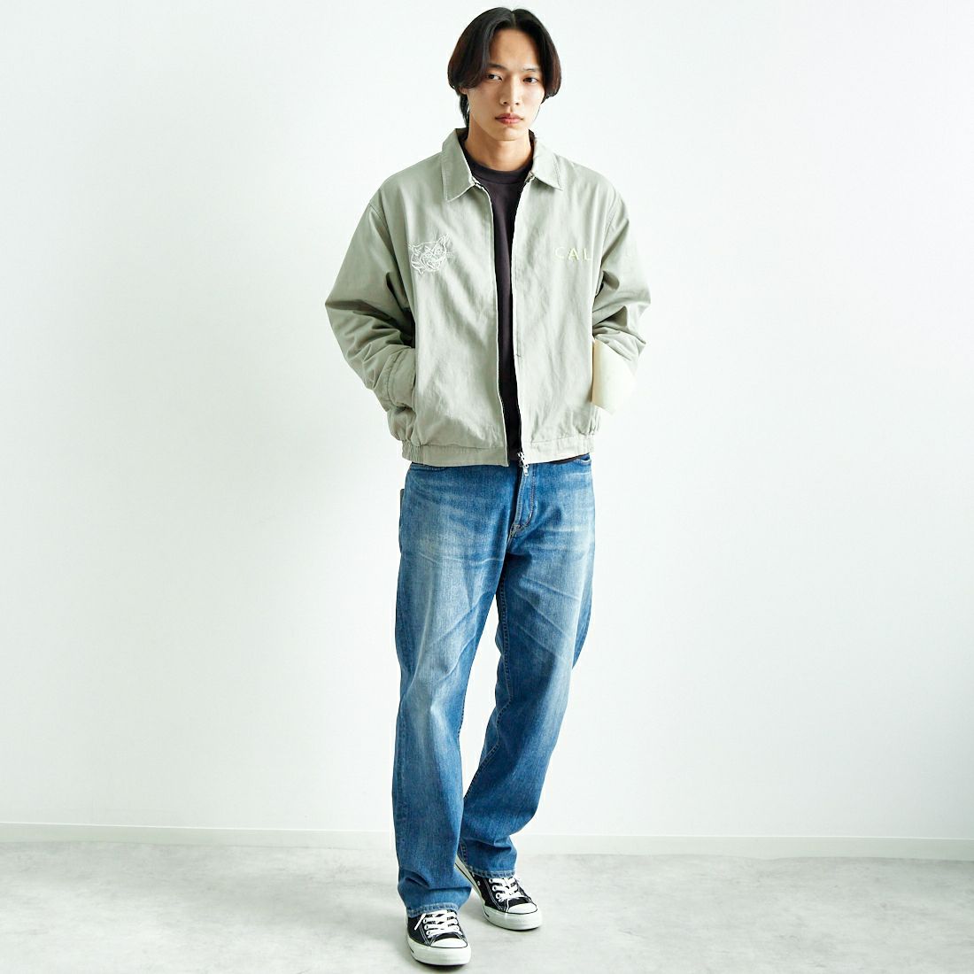 HELLO CALIF [ハローカリフ] CALIジャン [651031] GREIGE &&モデル身長：179cm 着用サイズ：M&&