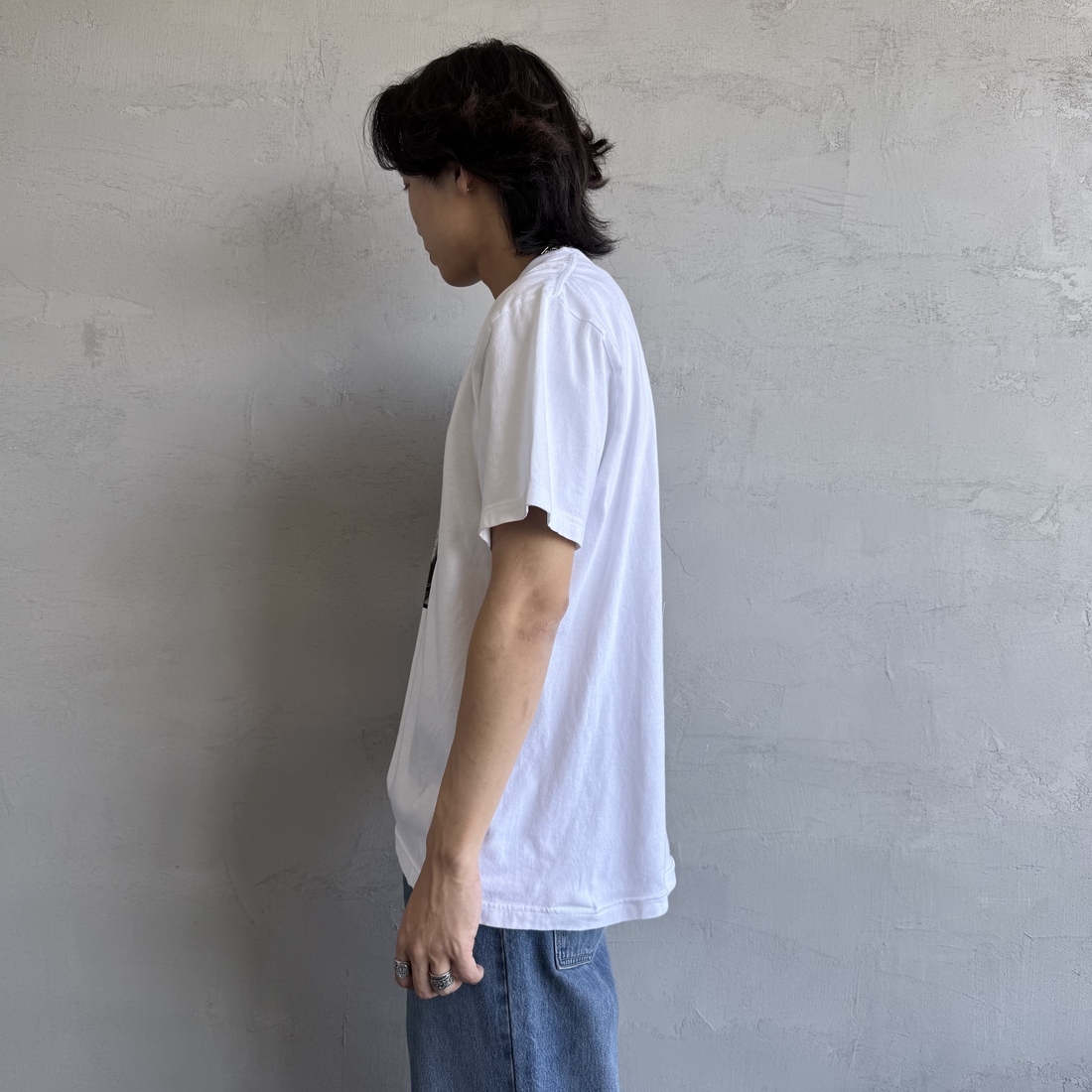 GOOD ROCK SPEED [グッドロックスピード] 別注 NIRVANA フォトプリントロックTシャツ [INTN-031-JF] WHITE &&モデル身長：179cm 着用サイズ：L&&