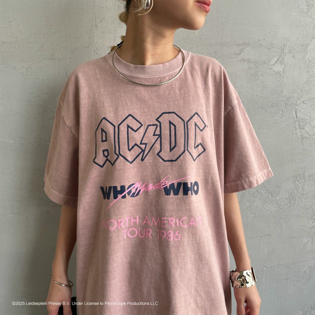 GOOD ROCK SPEED [グッドロックスピード] 別注 AC/DC ロックプリントTシャツ(Who Made Who) [INTN-023-JF] PINK