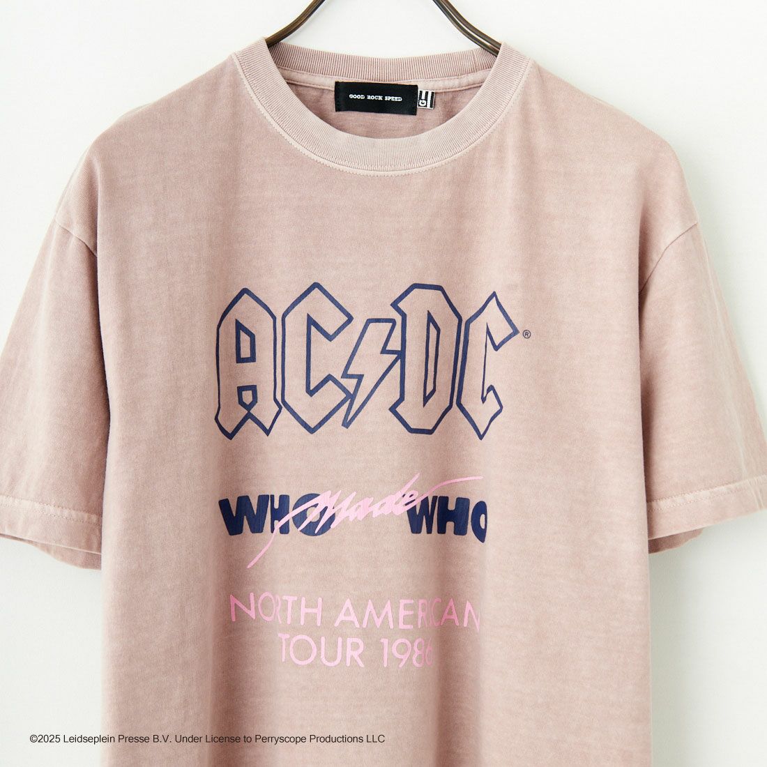 GOOD ROCK SPEED [グッドロックスピード] 別注 AC/DC ロックプリントTシャツ(Who Made Who) [INTN-023-JF] PINK