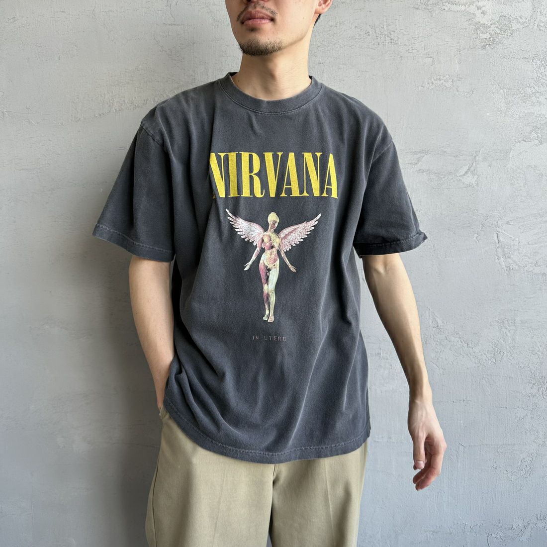 NIRVANA IN UTERO ニルバーナ フェードブラック Tシャツ XL 希少  