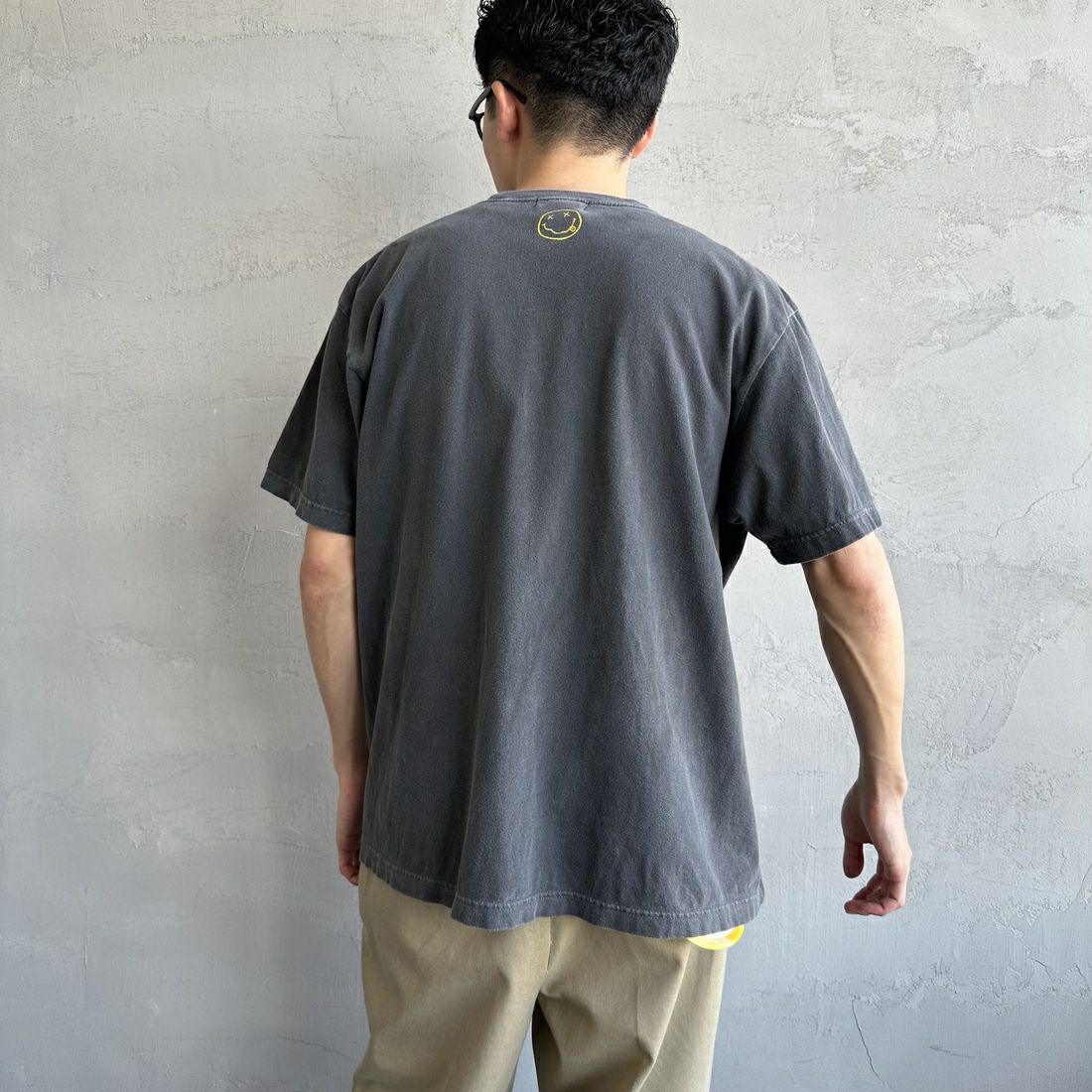 GOOD ROCK SPEED [グッドロックスピード] 別注 NIRVANA ロックプリントTシャツ(IN UTERO) [INTN-030-JF] CHARCOAL &&モデル身長：168cm 着用サイズ：L&&