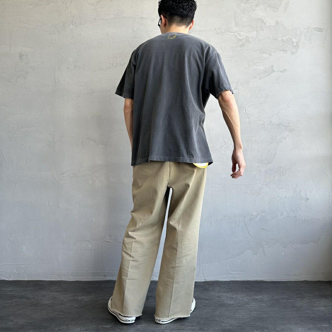 GOOD ROCK SPEED [グッドロックスピード] 別注 NIRVANA ロックプリントTシャツ(IN UTERO) [INTN-030-JF] CHARCOAL &&モデル身長：168cm 着用サイズ：L&&