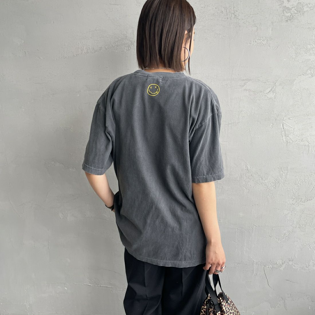 GOOD ROCK SPEED [グッドロックスピード] 別注 NIRVANA ロックプリントTシャツ(IN UTERO) [INTN-030-JF] CHARCOAL &&モデル身長：159cm 着用サイズ：M&&
