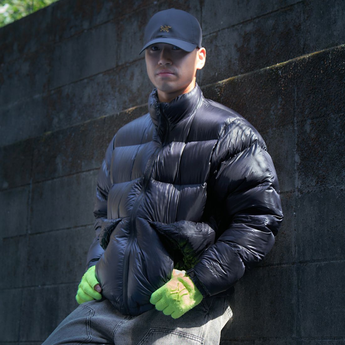 Marmot [マーモット] 別注 ダウンジャケット [TSAUD312IN-JF] BLACK &&モデル身長：170cm 着用サイズ：L&&