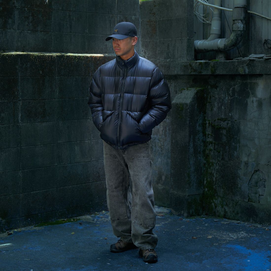 Marmot [マーモット] 別注 ダウンジャケット [TSAUD312IN-JF] BLACK &&モデル身長：170cm 着用サイズ：L&&