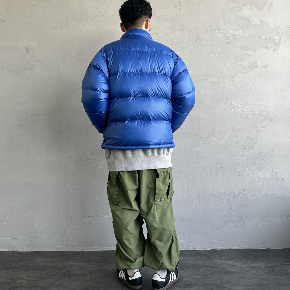 Marmot [マーモット] 別注 ダウンジャケット [TSAUD312IN-JF] BLUE &&モデル身長：168cm 着用サイズ：L&&