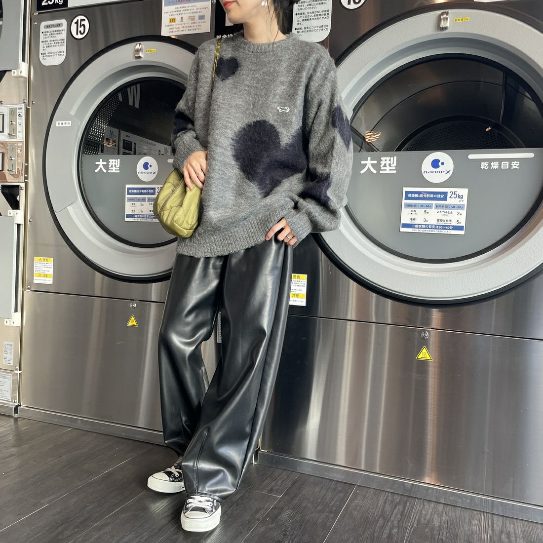 THE FOX [ザフォックス] 別注 シャギーモヘア クルーネックニット [TC24F012-JF] ﾊｰﾄ &&モデル身長：160cm 着用サイズ：S&&