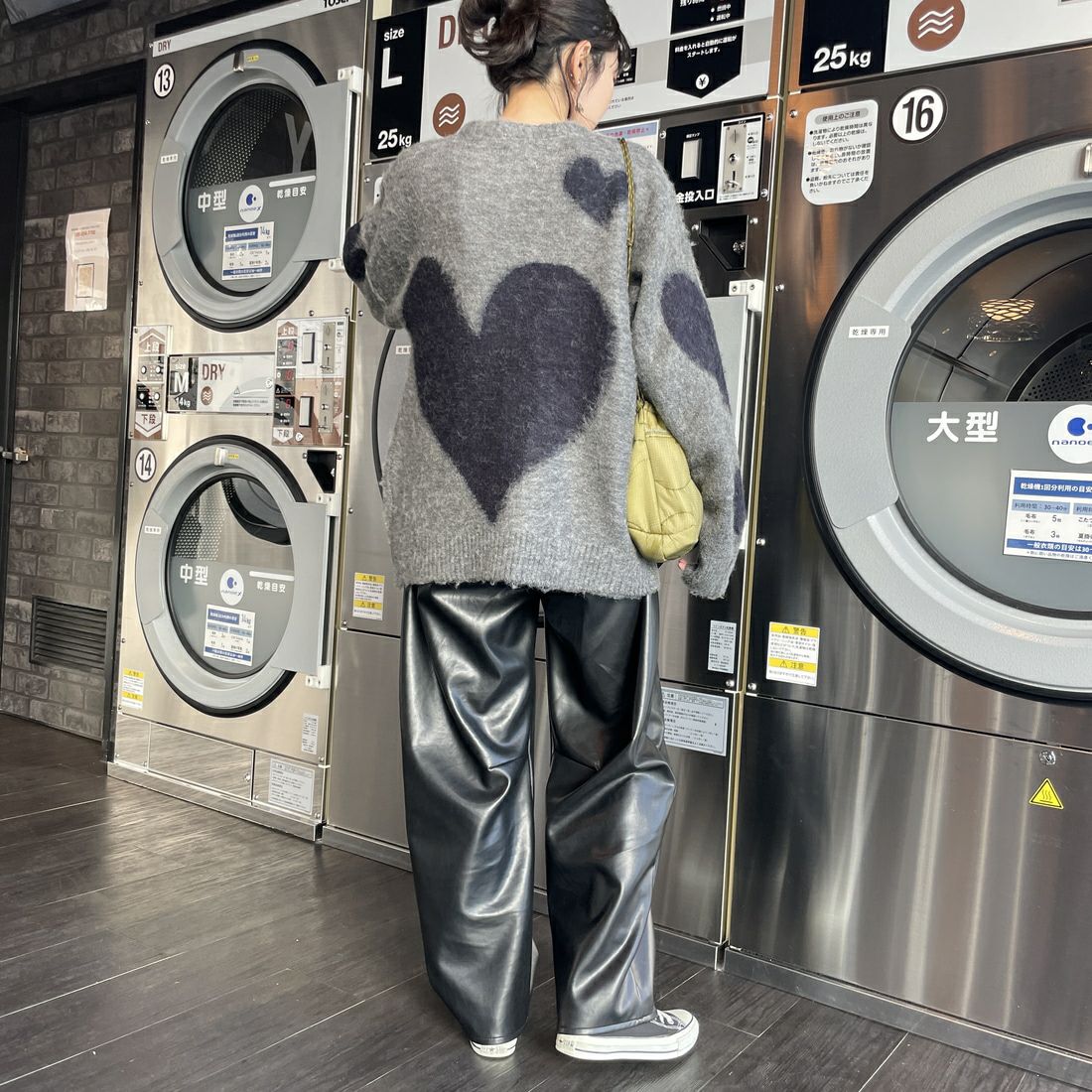 THE FOX [ザフォックス] 別注 シャギーモヘア クルーネックニット [TC24F012-JF] ﾊｰﾄ &&モデル身長：160cm 着用サイズ：S&&