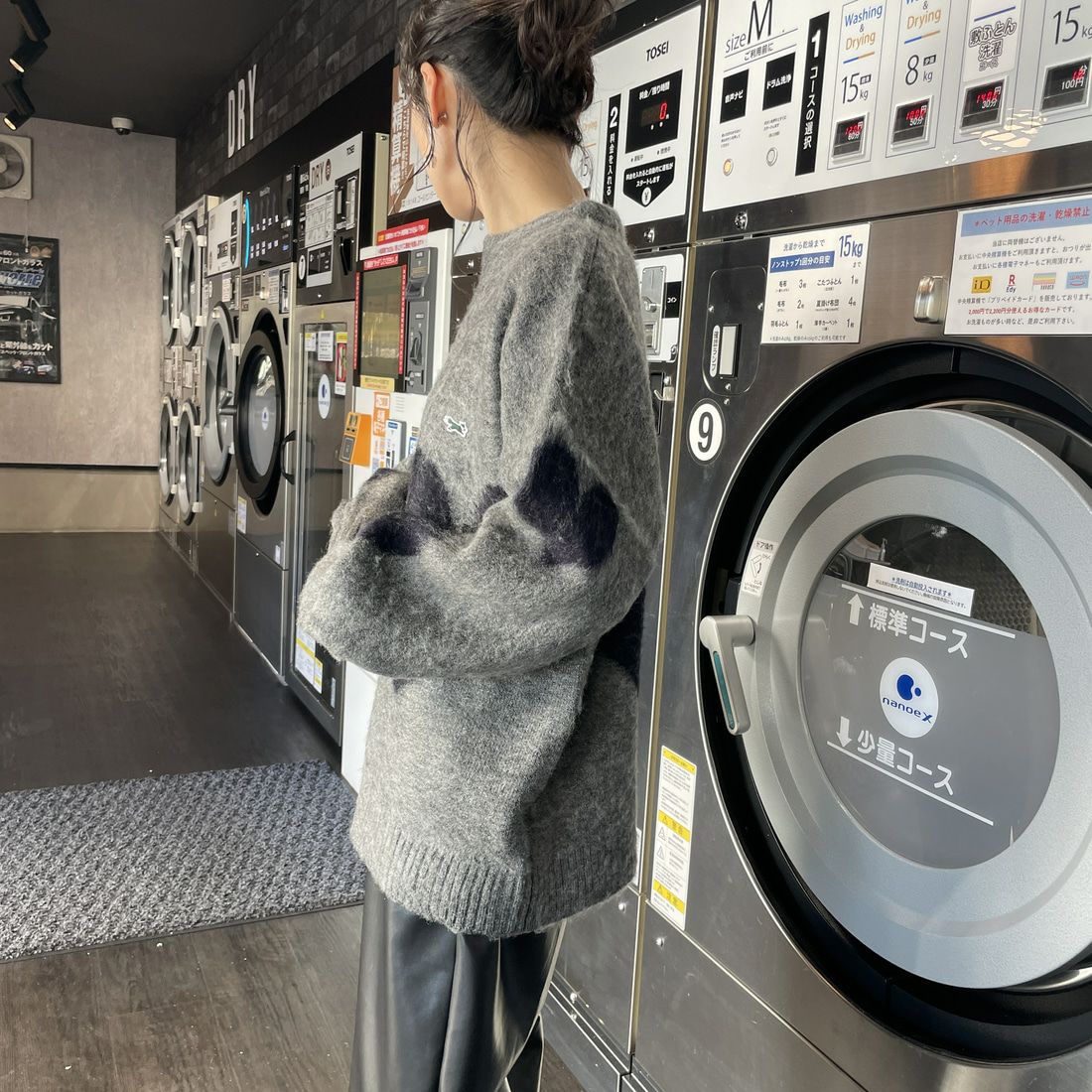 THE FOX [ザフォックス] 別注 シャギーモヘア クルーネックニット [TC24F012-JF] ﾊｰﾄ &&モデル身長：160cm 着用サイズ：S&&