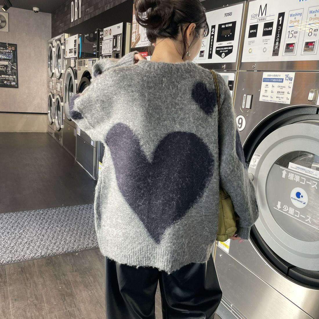 THE FOX [ザフォックス] 別注 シャギーモヘア クルーネックニット [TC24F012-JF] ﾊｰﾄ &&モデル身長：160cm 着用サイズ：S&&
