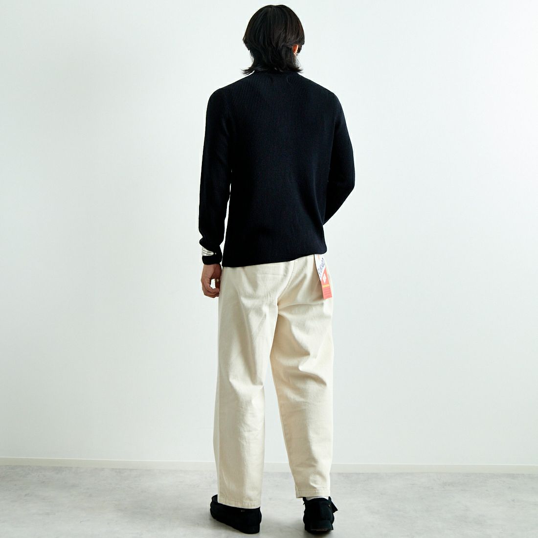 gim [ジム] 12G梳毛リブタートルネックニット [23522330] 005 ﾌﾞﾗｯｸ &&モデル身長：179cm 着用サイズ：L&&