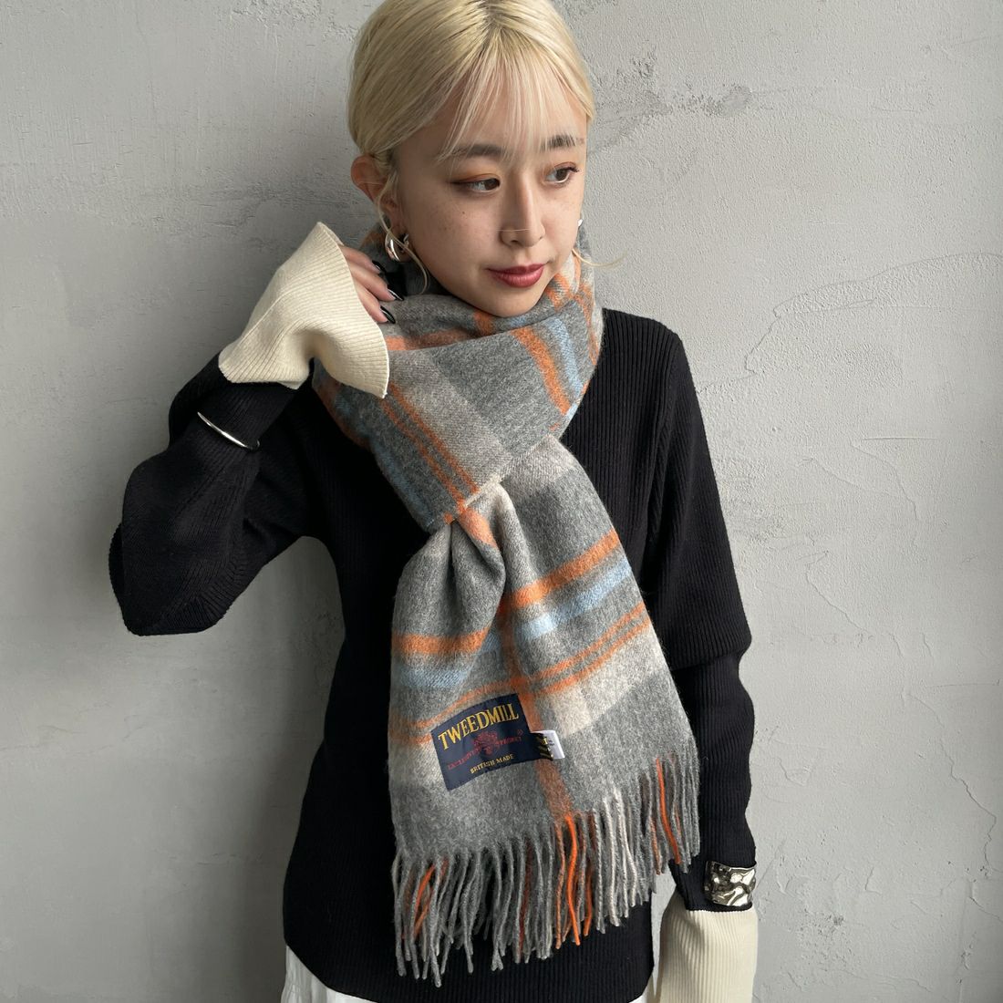 TWEED MILL [ツィードミル] 大判ストール [70-190-WP] HARBOUROSS