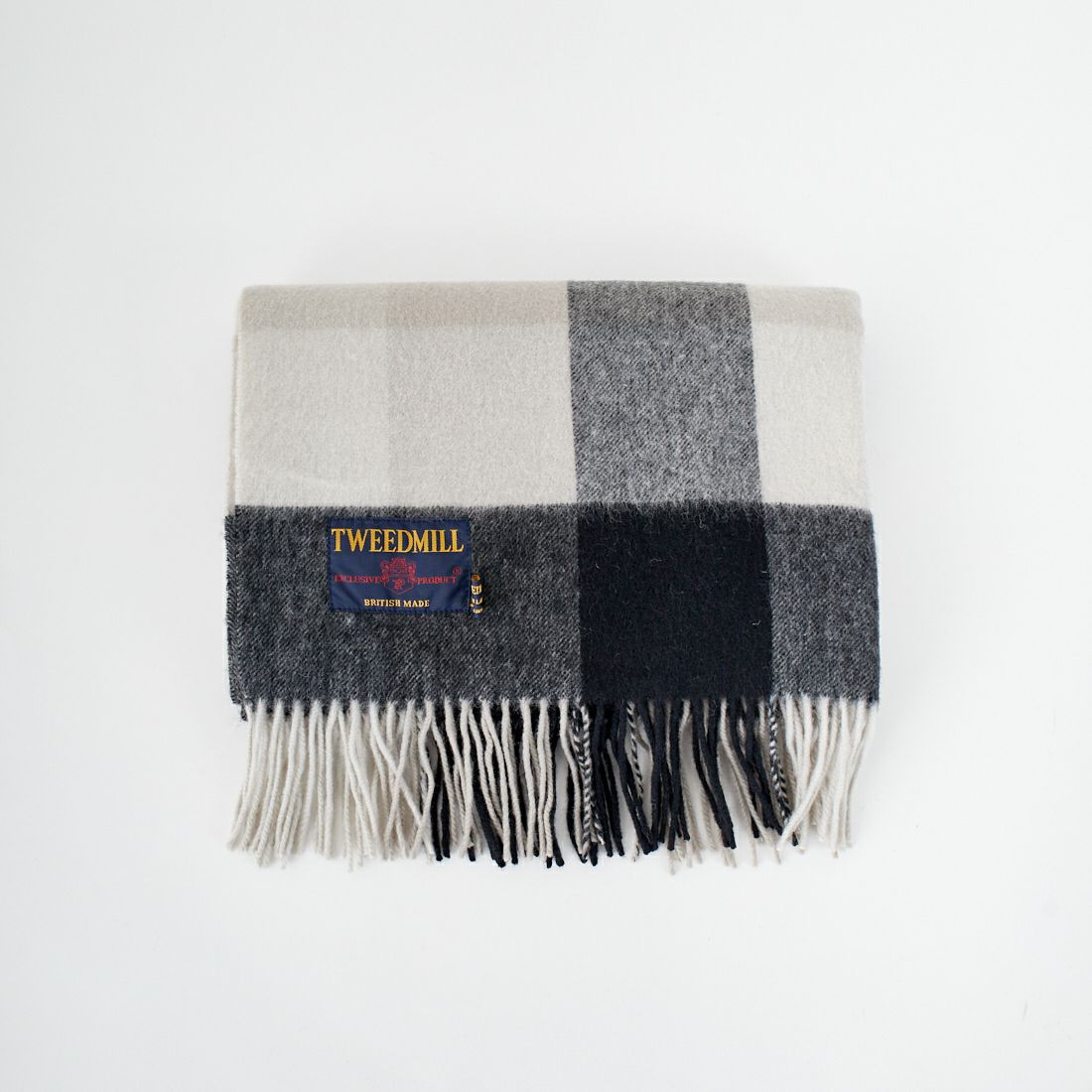 TWEED MILL [ツィードミル] 大判ストール [70-190-WP] BLACK/NATU