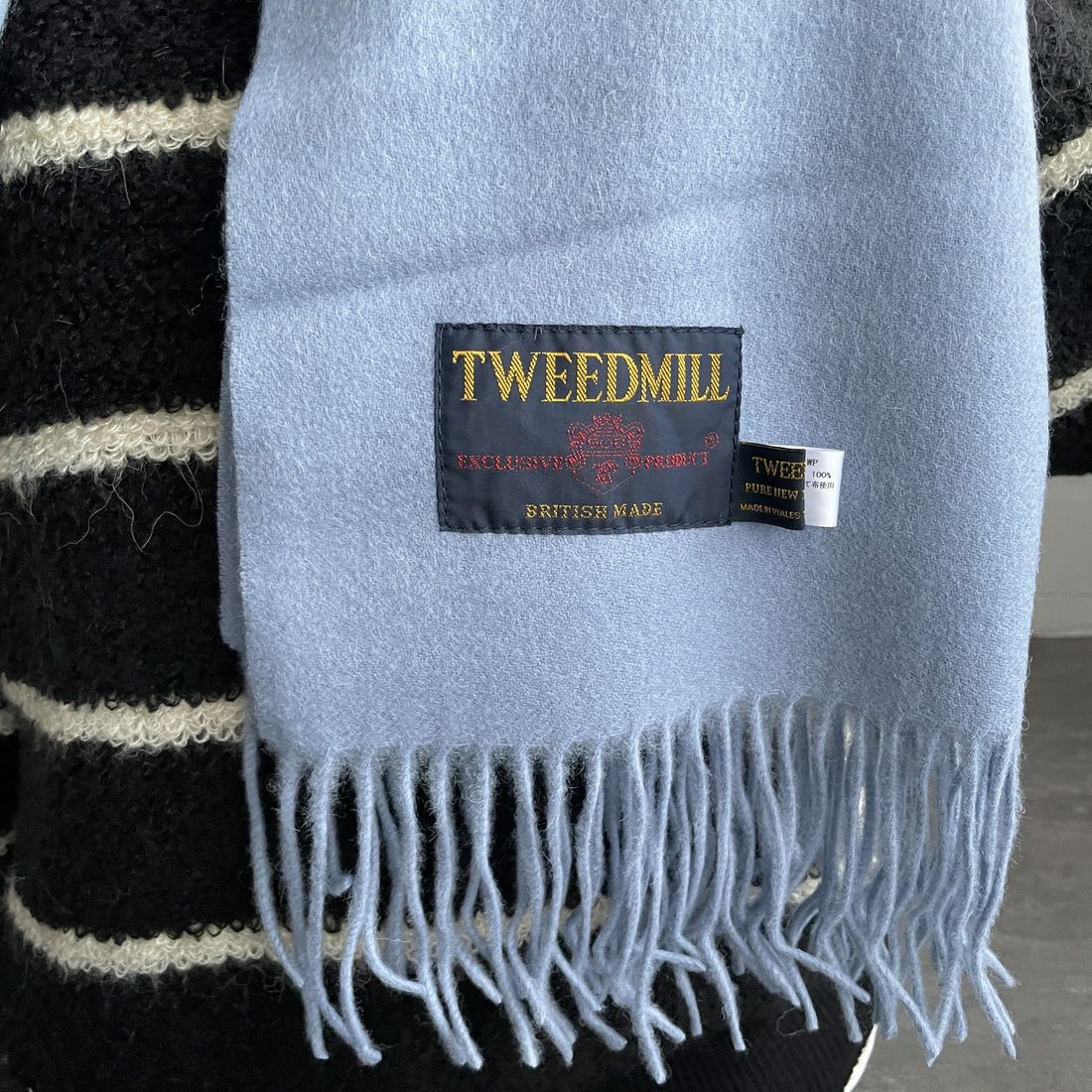 TWEED MILL [ツィードミル] ラムウールストール [70-190-WP] SKY BLUE