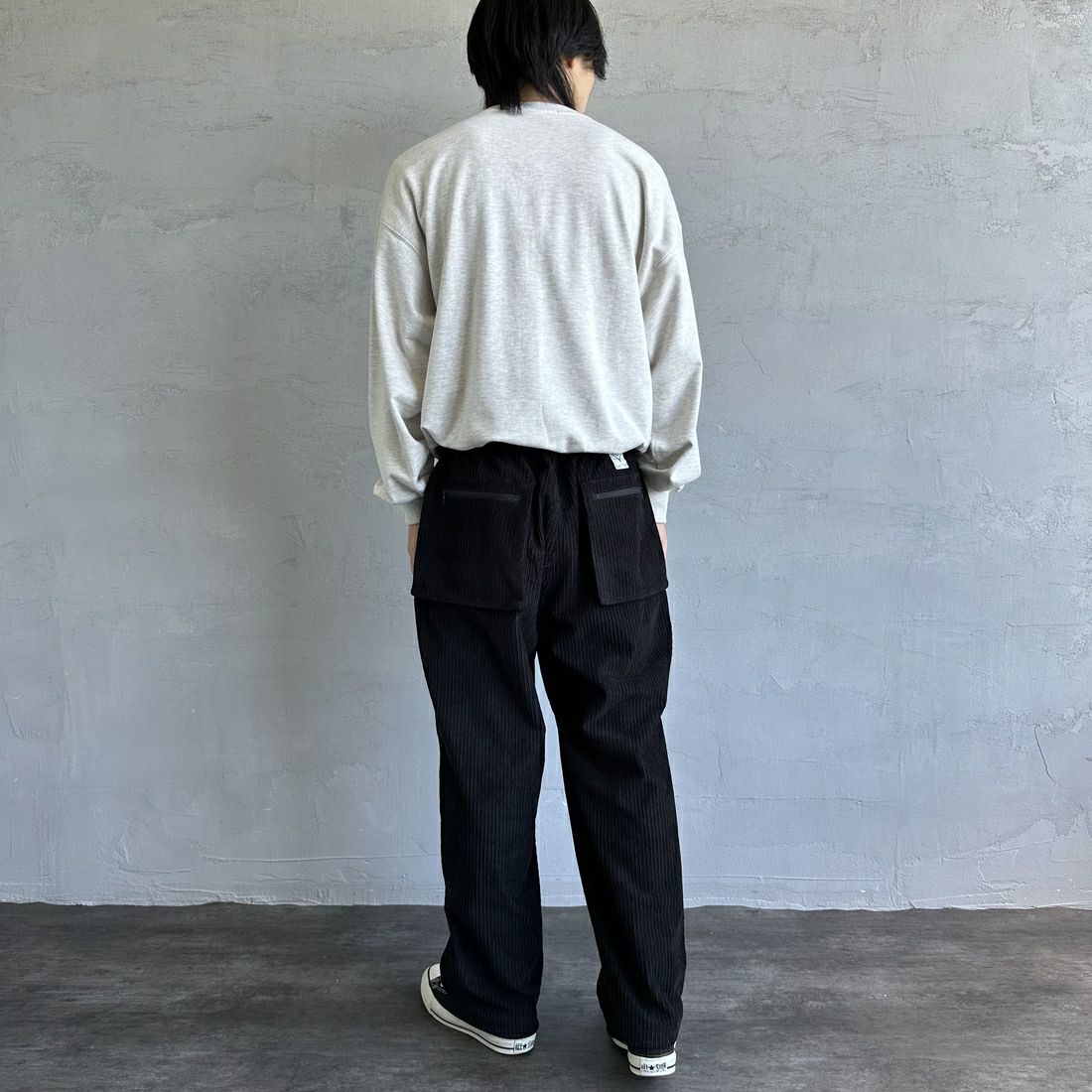 U.S.POLO ASSN. [ユーエスポロアッスン] 別注 ワンポイントロゴ刺繍 ドローコードスウェット [PLM43313IN-JF] ASHｸﾞﾚｰ &&モデル身長：179cm 着用サイズ：M&&