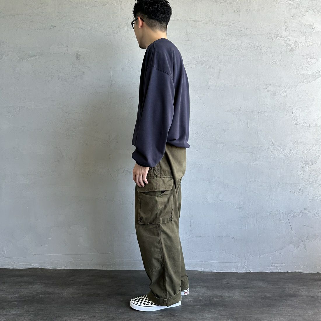 U.S.POLO ASSN. [ユーエスポロアッスン] 別注 ワンポイントロゴ刺繍 ドローコードスウェット [PLM43313IN-JF] ﾈｲﾋﾞｰ &&モデル身長：168cm 着用サイズ：L&&