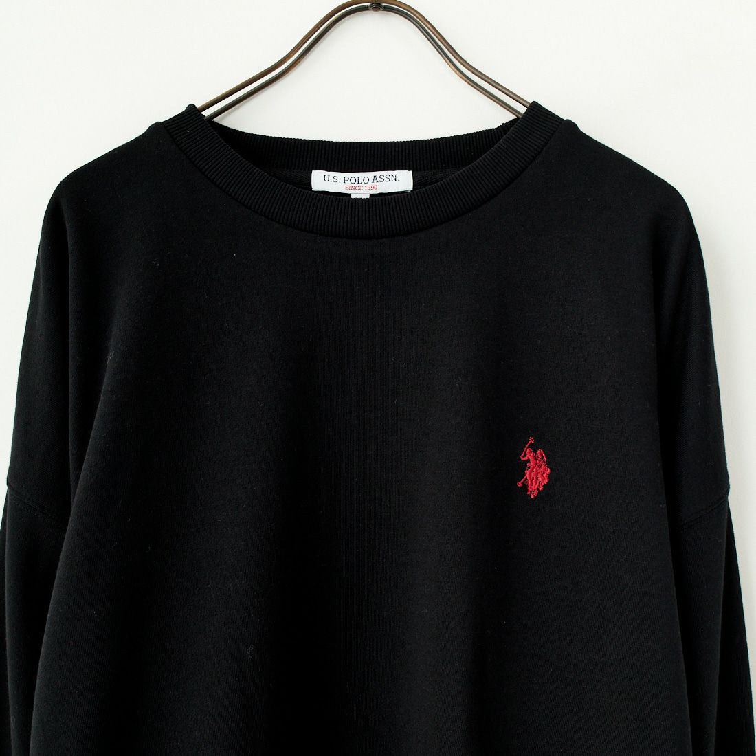 U.S.POLO ASSN. [ユーエスポロアッスン] 別注 ワンポイントロゴ刺繍 ドローコードスウェット [PLM43313IN-JF] ﾌﾞﾗｯｸ