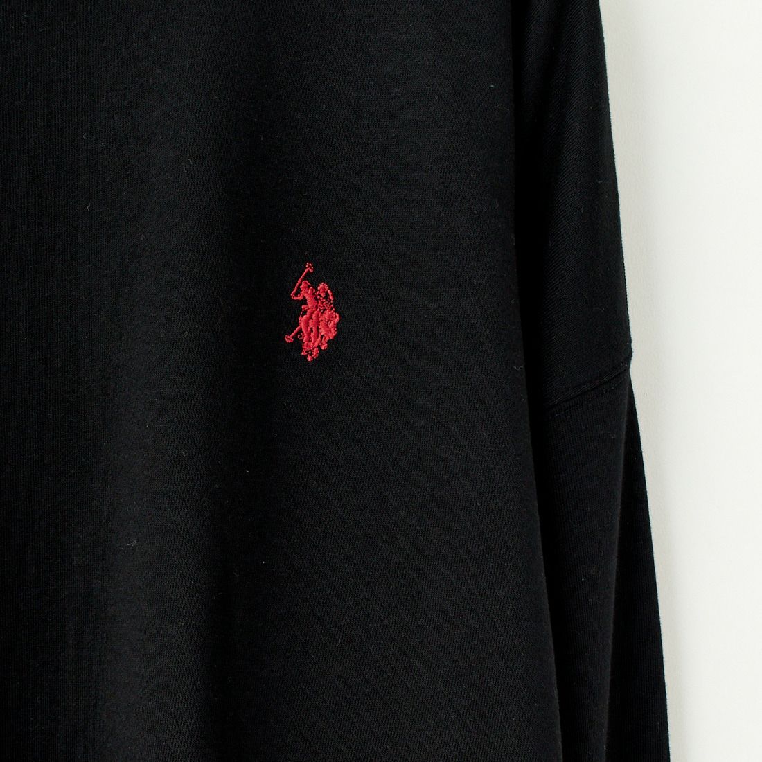 U.S.POLO ASSN. [ユーエスポロアッスン] 別注 ワンポイントロゴ刺繍 ドローコードスウェット [PLM43313IN-JF] ﾌﾞﾗｯｸ