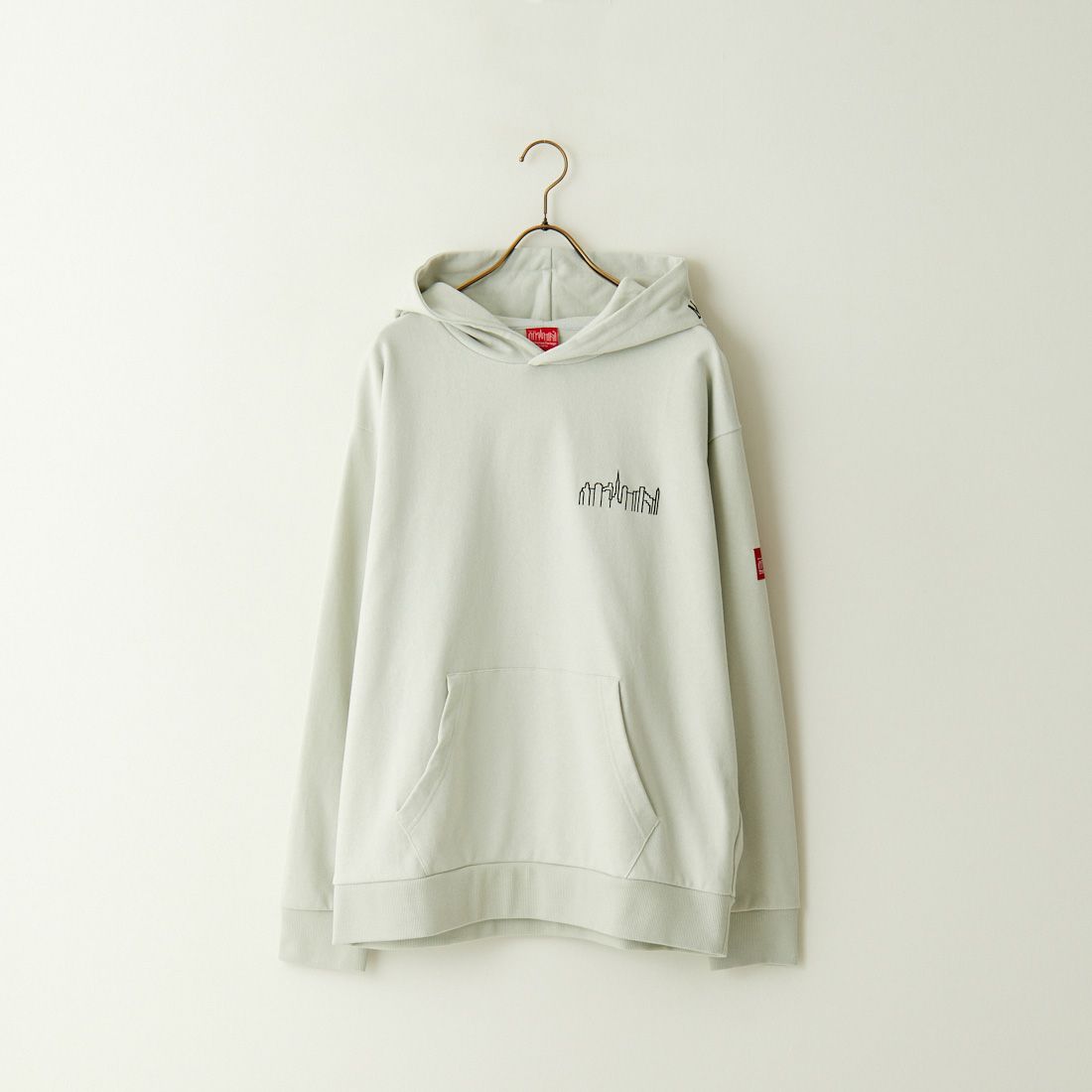 MANHATTAN PORTAGE [マンハッタンポーテージ] 別注 フードロゴ刺繍 スウェットパーカー [23FWMP-IN42-JF] GRAY