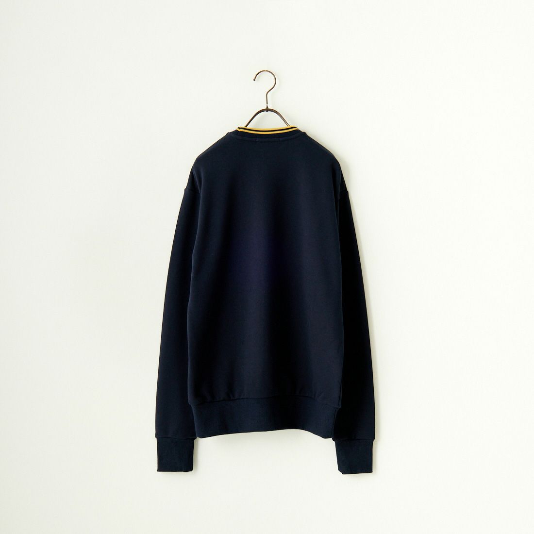 FRED PERRY [フレッドペリー] 別注 ツインティップライン ワンポイントロゴ刺繍クルーネックスウェット [FPM-24A-004-JF] NAVY