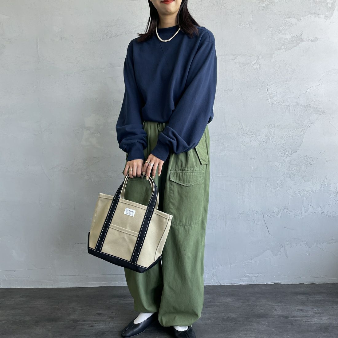 ORCIVAL [オーシバル] キャンバストートバッグ [OR-H0285KWC] LT.KHK/BK