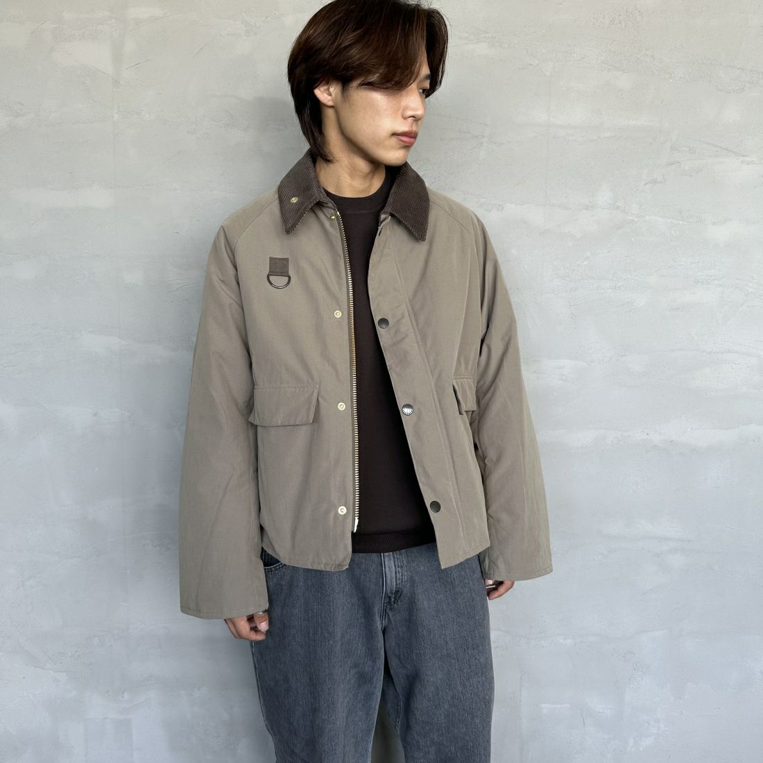 Barbour [バブアー] 別注 中綿入り SPEY スペイジャケット [MCAS151-JF] GRAY&&モデル身長：179cm 着用サイズ：42&&