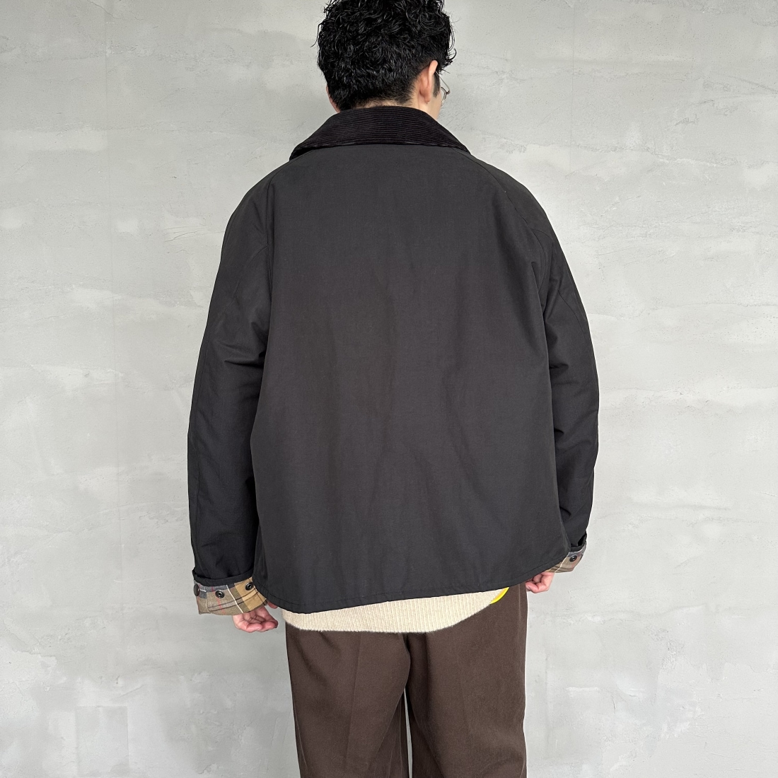 Barbour [バブアー] 別注 中綿入り SPEY スペイジャケット [MCAS151-JF] BLACK &&モデル身長：168cm 着用サイズ：40&&