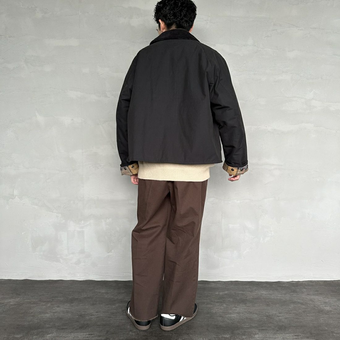 Barbour [バブアー] 別注 中綿入り SPEY スペイジャケット [MCAS151-JF] BLACK &&モデル身長：168cm 着用サイズ：40&&