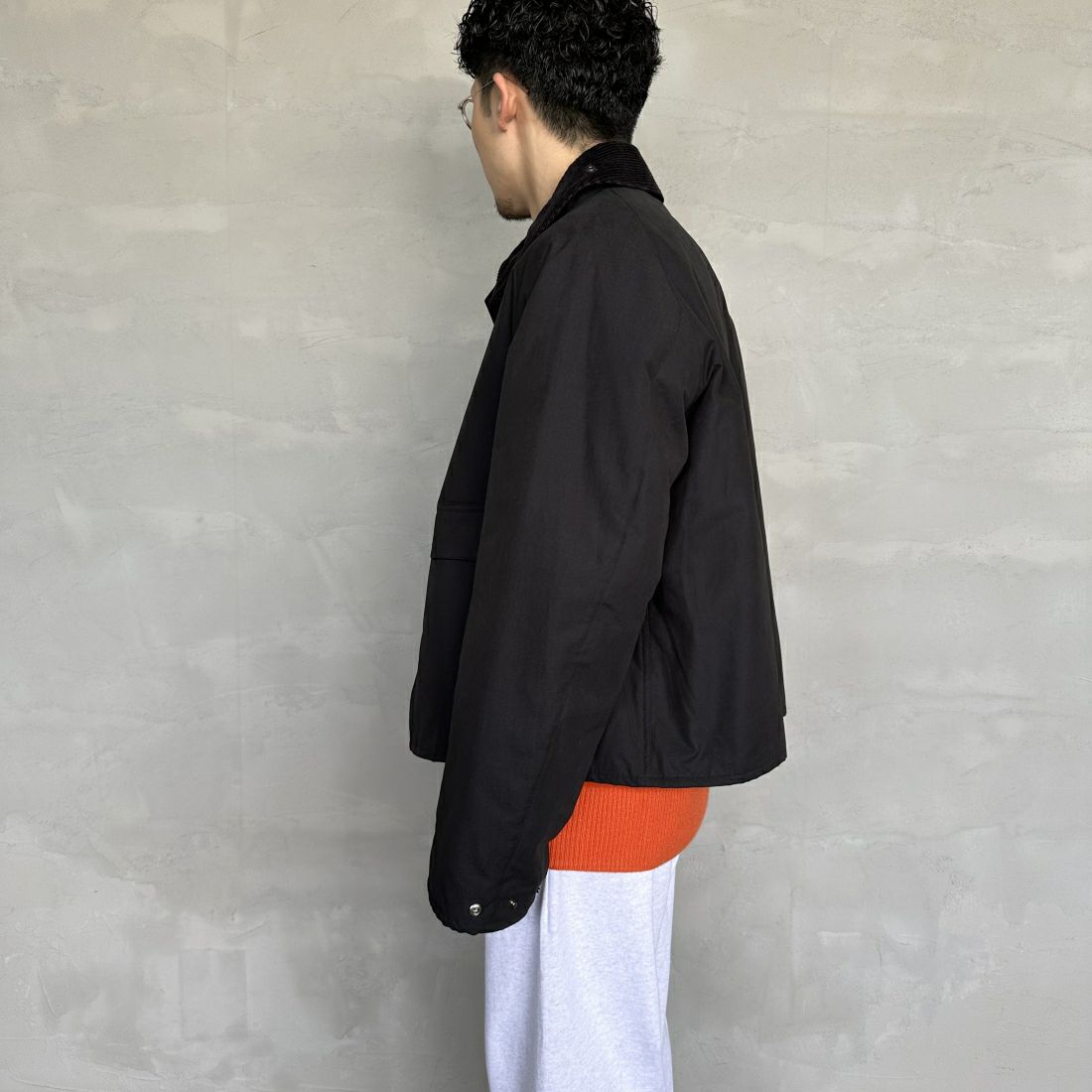 Barbour [バブアー] 別注 中綿入り SPEY スペイジャケット [MCAS151-JF] BLACK &&モデル身長：168cm 着用サイズ：40&&