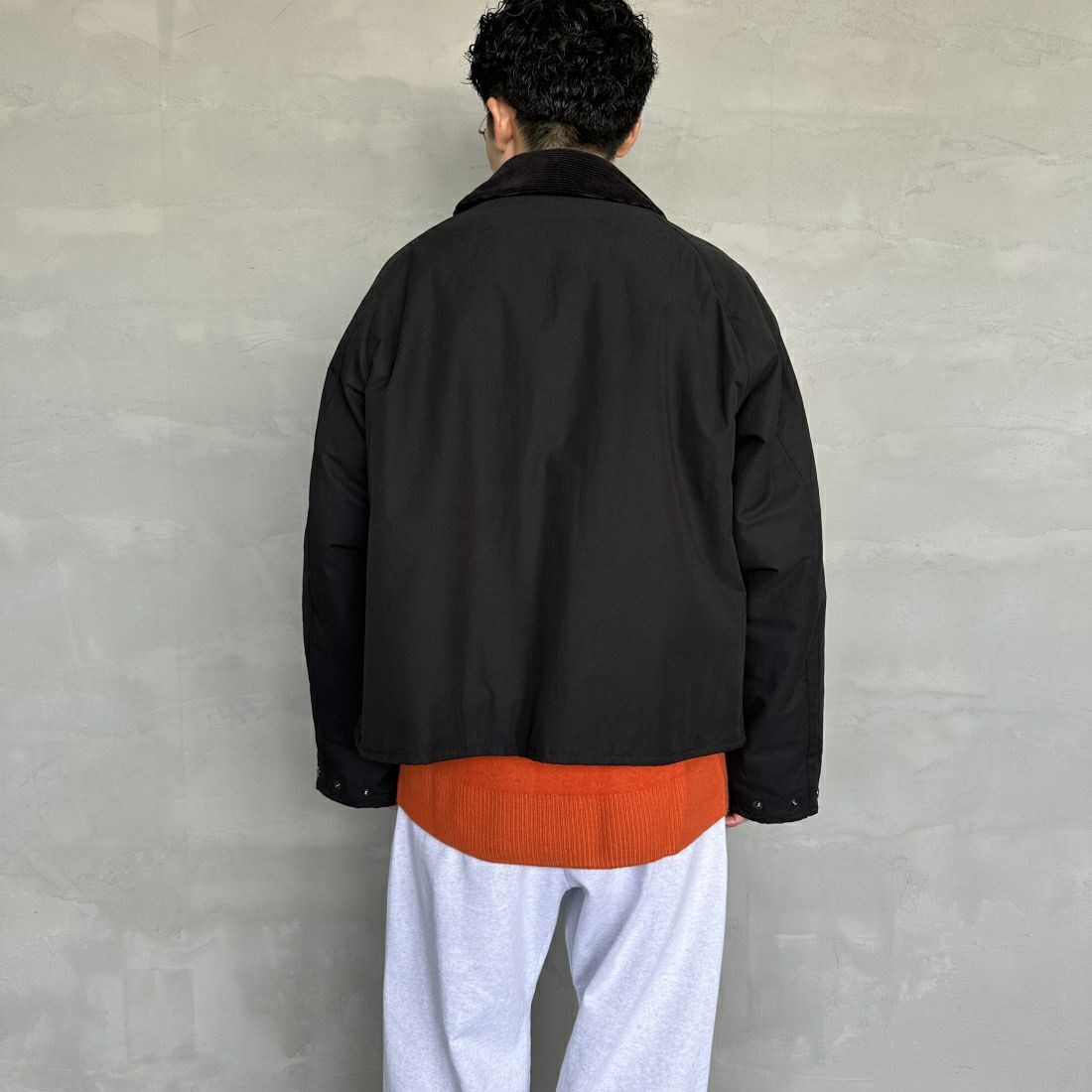 Barbour [バブアー] 別注 中綿入り SPEY スペイジャケット [MCAS151-JF] BLACK &&モデル身長：168cm 着用サイズ：40&&