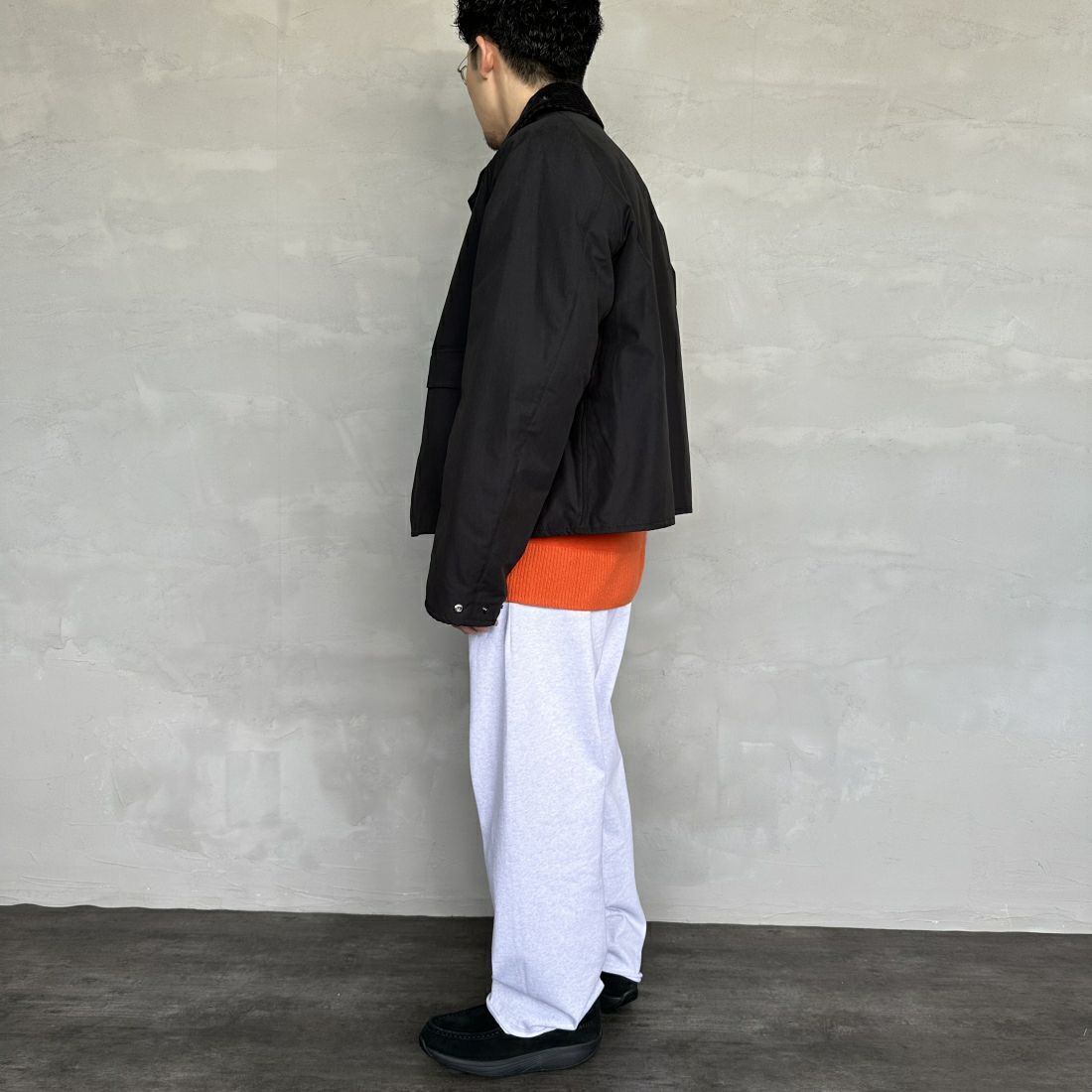 Barbour [バブアー] 別注 中綿入り SPEY スペイジャケット [MCAS151-JF] BLACK &&モデル身長：168cm 着用サイズ：40&&