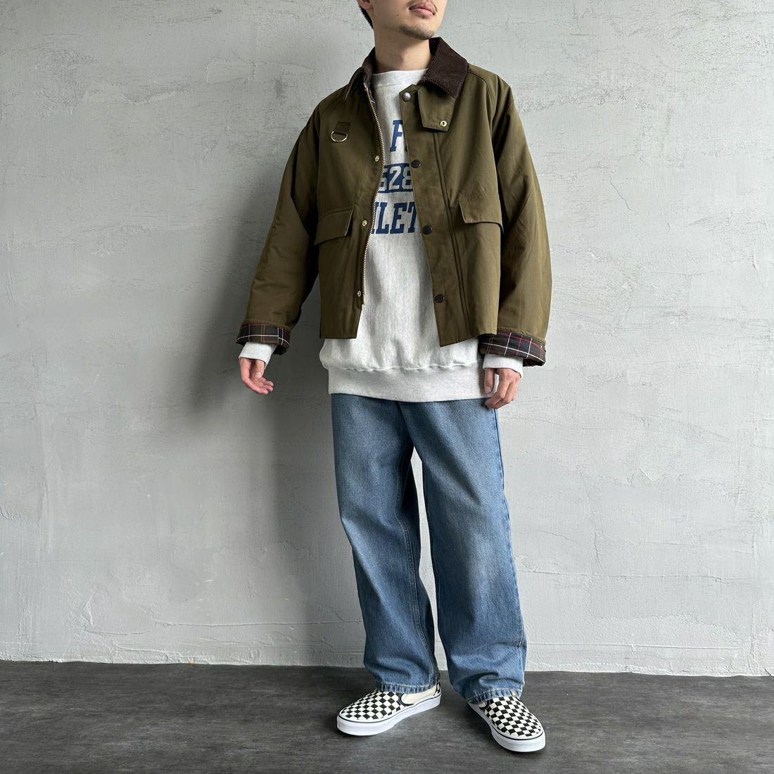 Barbour [バブアー] 別注 中綿入り SPEY スペイジャケット [MCAS151-JF] KHAKI &&モデル身長：168cm 着用サイズ：38&&