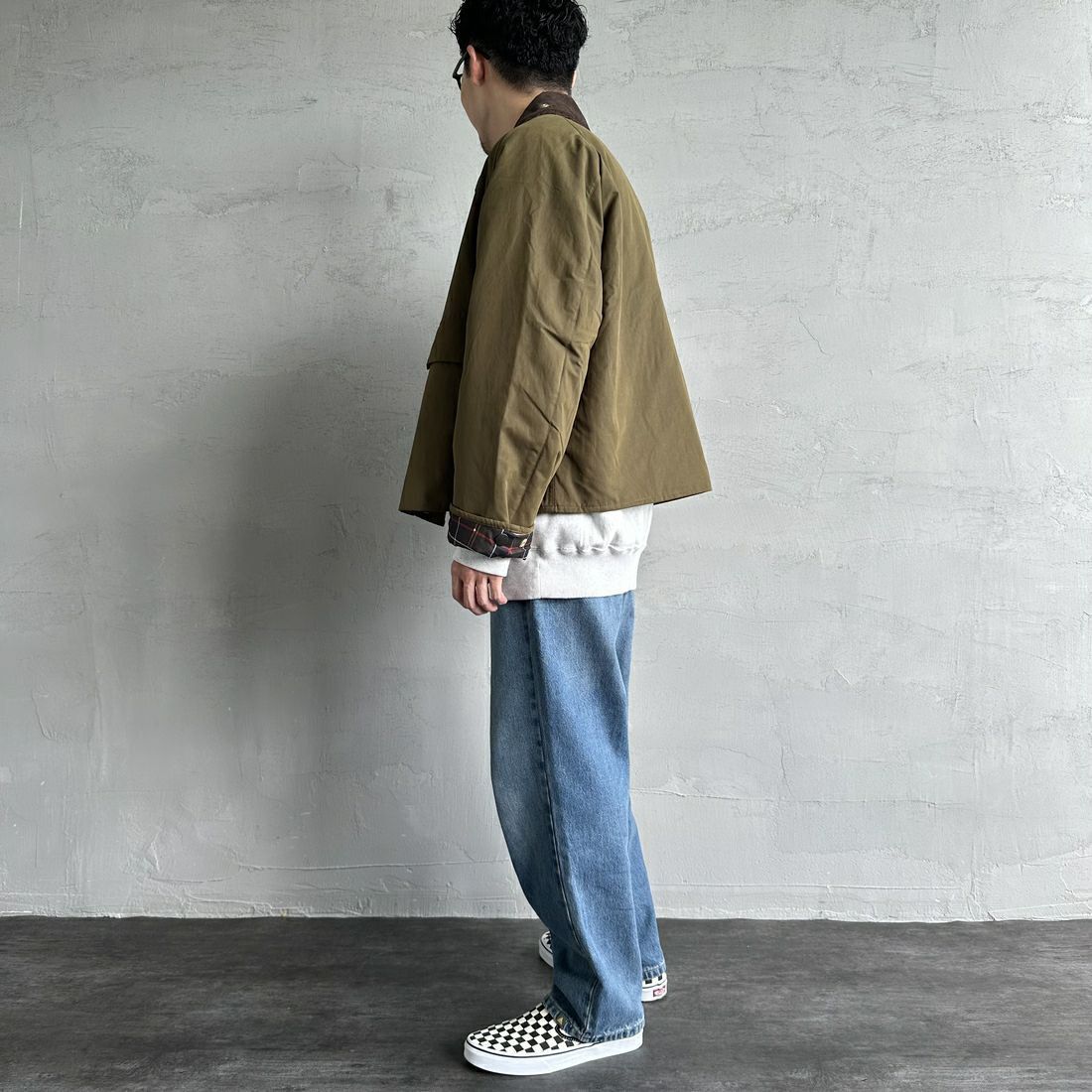 Barbour [バブアー] 別注 中綿入り SPEY スペイジャケット [MCAS151-JF] KHAKI &&モデル身長：168cm 着用サイズ：38&&