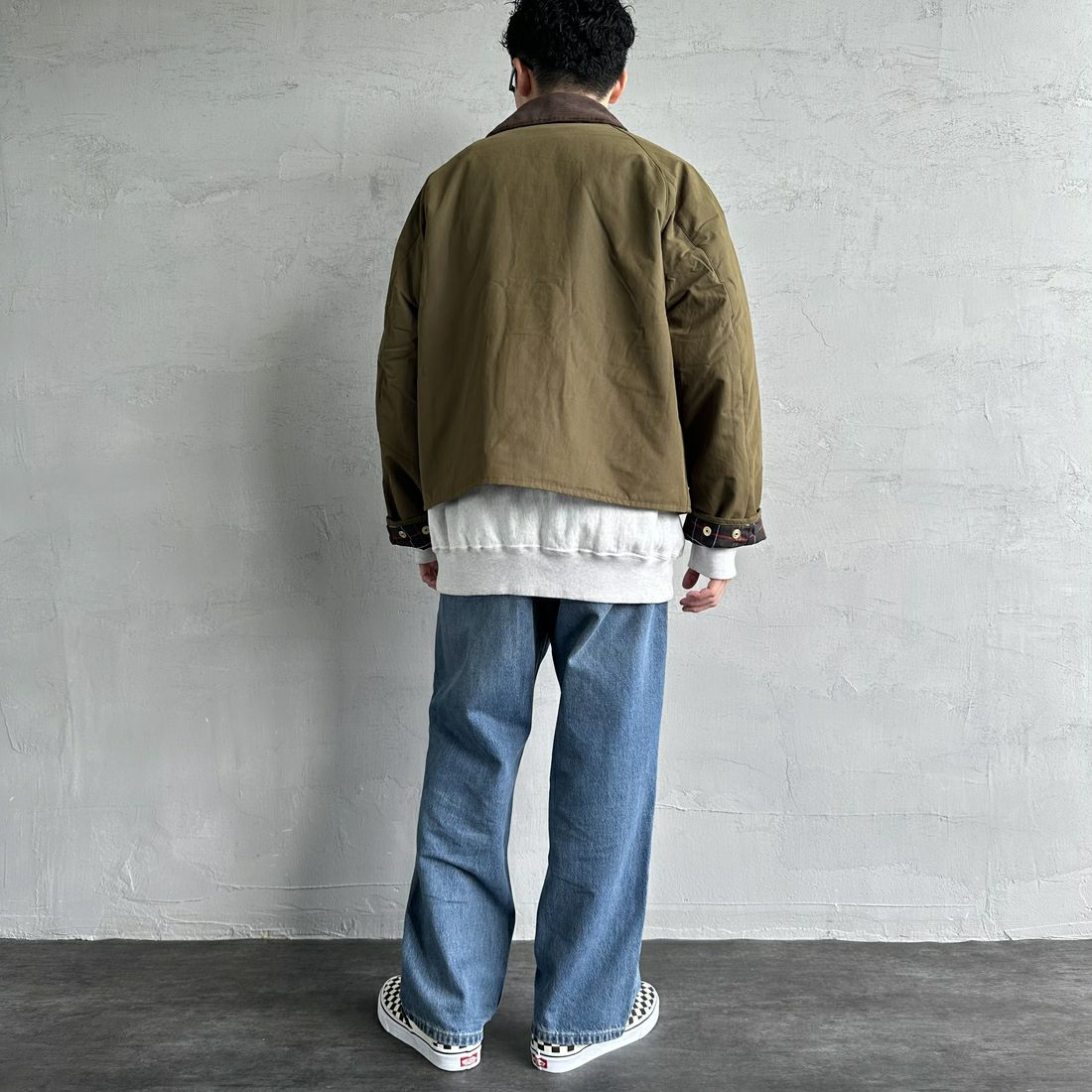 Barbour [バブアー] 別注 中綿入り SPEY スペイジャケット [MCAS151-JF] KHAKI &&モデル身長：168cm 着用サイズ：38&&