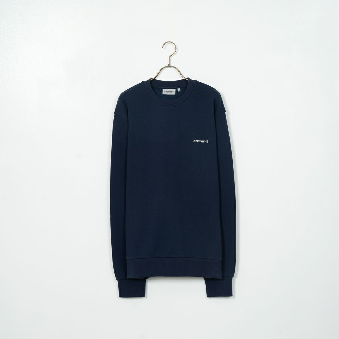 carhartt WIP [カーハートダブリューアイピー] スクリプト ワンポイント刺繍ロゴスウェット [I033657] A F BLU/WH