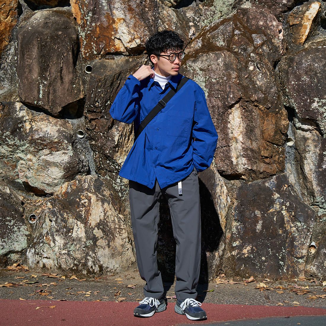 GRAMiCCi [グラミチ] 別注 エブリデイ ナイロンパンツ [GUP5-S2034-JF] GRAY &&モデル身長：168cm 着用サイズ：M&&