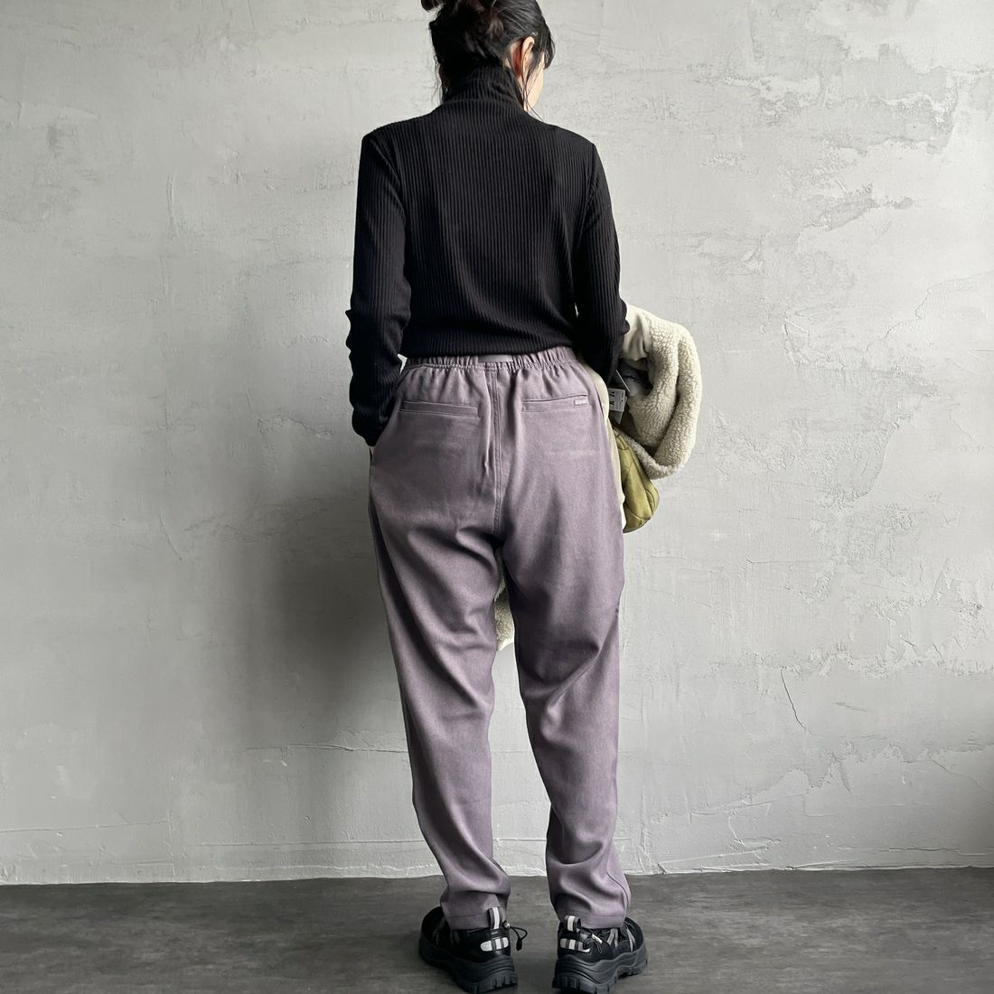 GRAMiCCi [グラミチ] 別注 ウールライク エブリデイパンツ [GUP4-F1024-JF] GRAY &&モデル身長：160cm 着用サイズ：S&&
