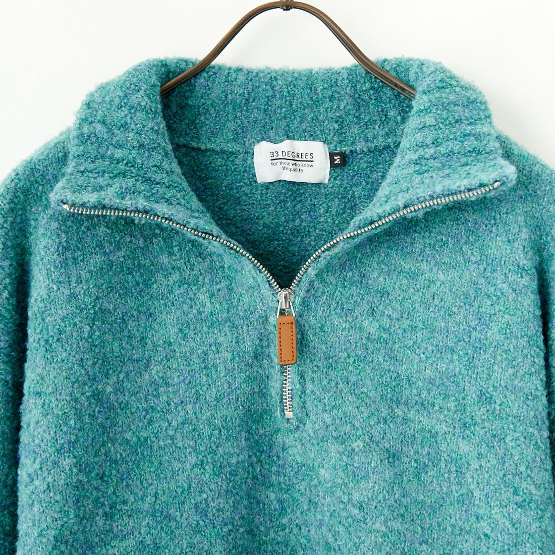 33Degrees [サーティスリーディグリーズ] ブークレハーフジップニット [M-24789004] 55 MINT