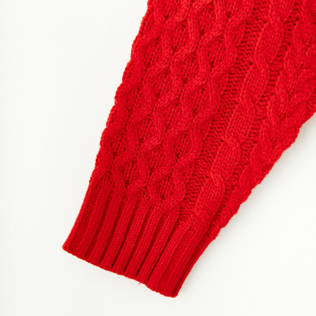 33Degrees [サーティスリーディグリーズ] 7Gケーブルクルーネックニット [TDR-244-084] RED