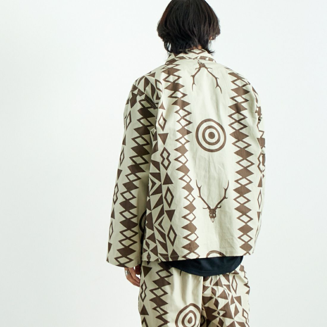 South2West8 [サウスツーウエストエイト] ハンティングシャツジャケット [PU497] B NATIVE S &&モデル身長：179cm 着用サイズ：L&&